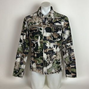 Tigha Men's Crane Casual Shirt Jacket raw edge Size M